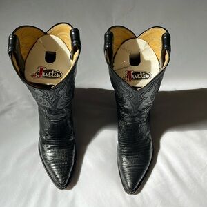 Vintage Justin cowboy boots style 4705 Lizard skin?size 5